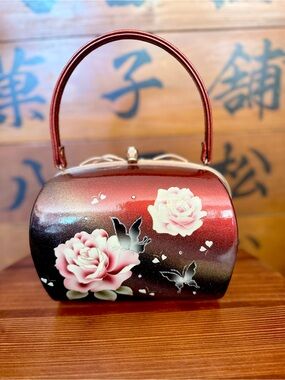 Elegant Red Floral Women's Handbag